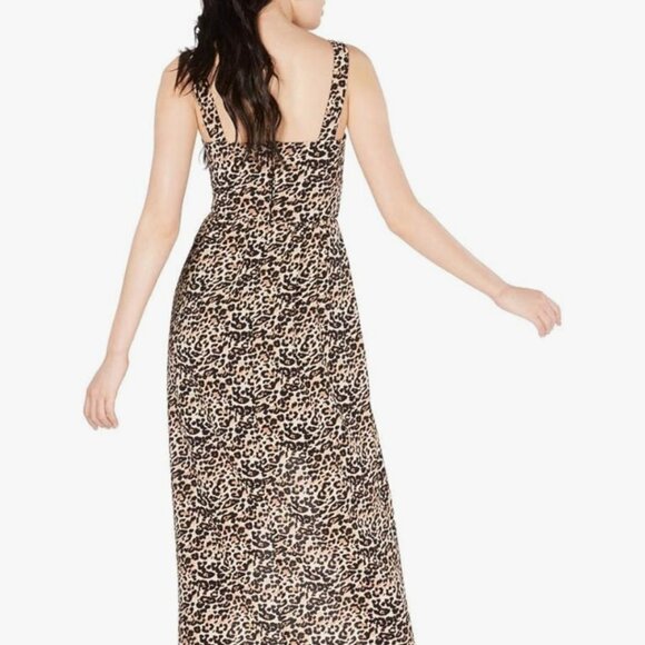 Crystal Doll Womens Juniors Cheetah Animal Print Ruffled Maxi Dress - Picture 2 of 12